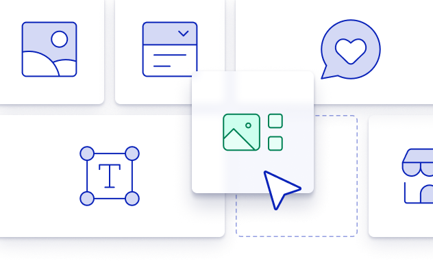 illustration of CMS components being dragged