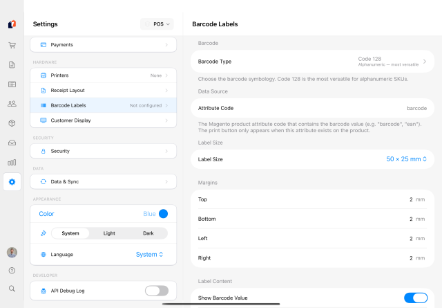 Settings and configuration