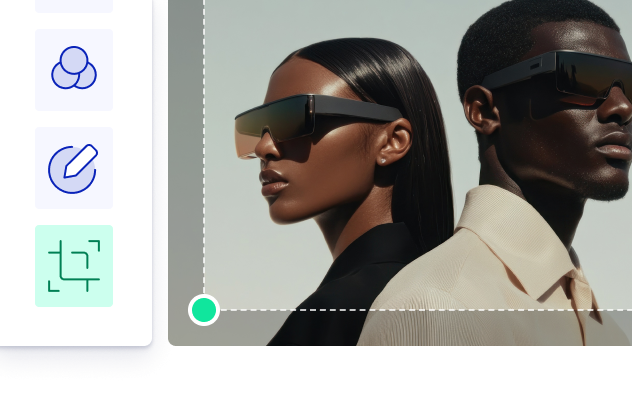 illustration of an image being cropped in an editor