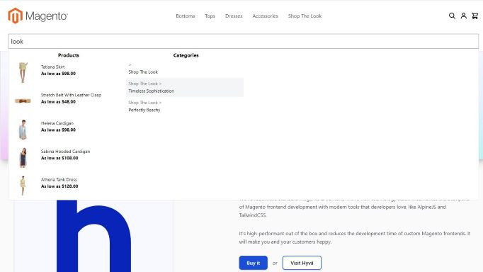 Hyv&auml; ElasticSuite Search Autocomplete