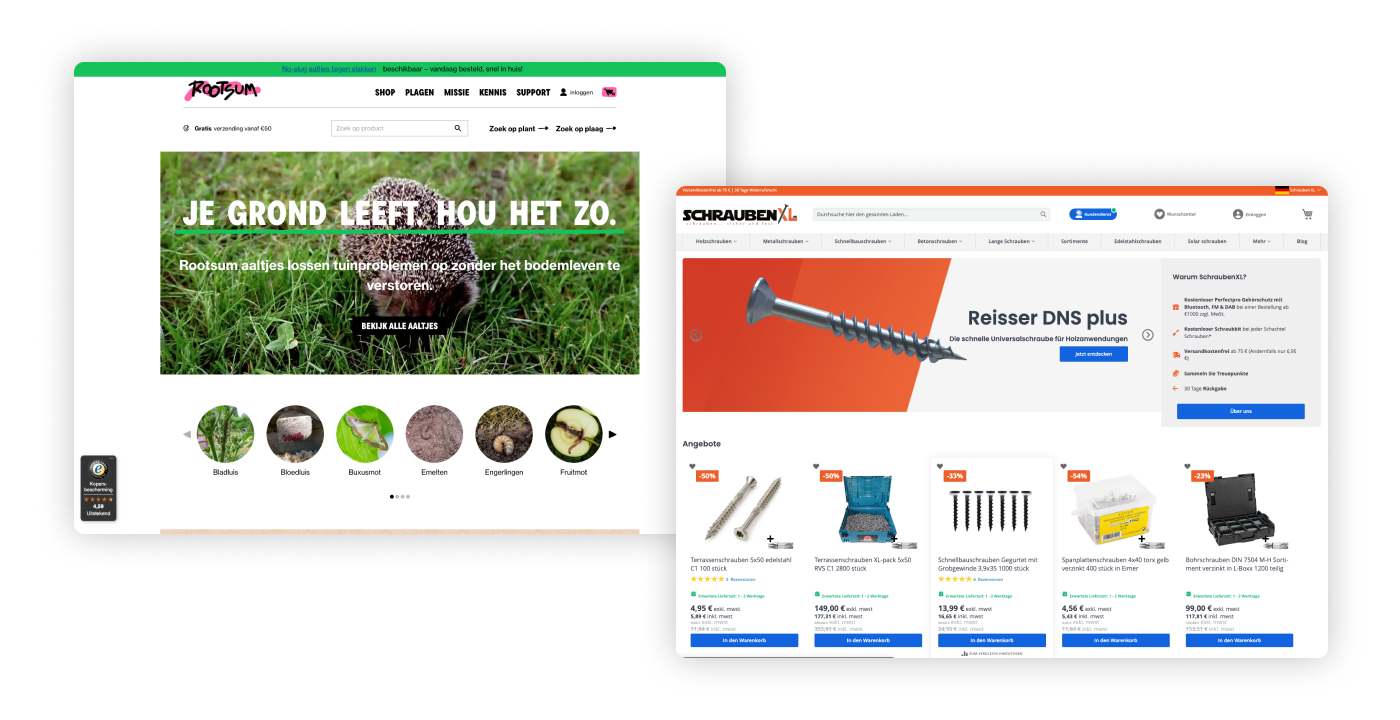 Magento Hyvä storefront examples for Rootsum and SchraubenXL integrated with Picqer